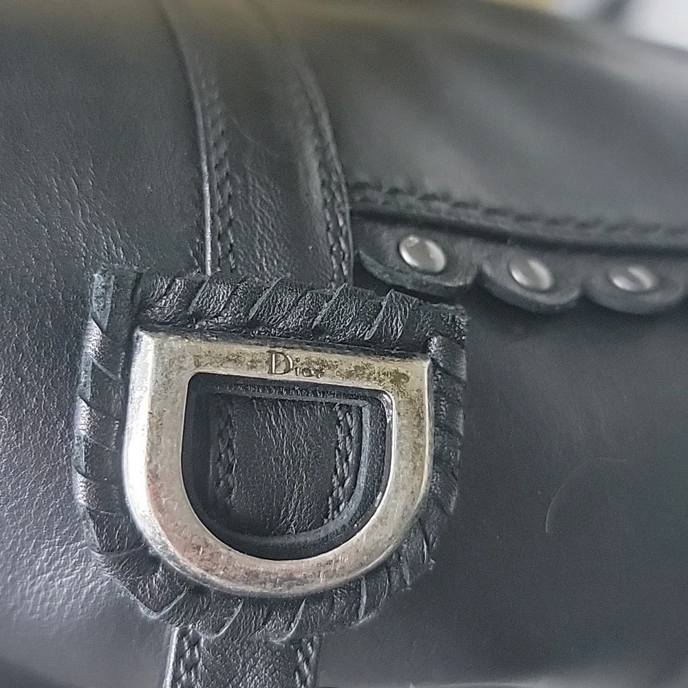 DIOR Agneaua Over The Knee Black Leather Designer Biker VTG Riding Flat Boots 40